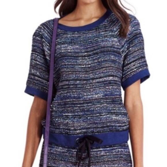 Diane von frustenberg adela tweed short sleeve top womems size medium - Picture 12 of 12